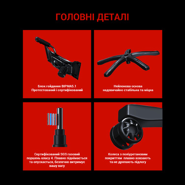 Крісло ігрове Anda Seat Luna Black Size L