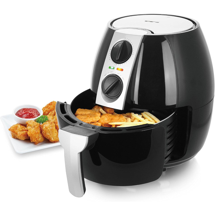 Аерофритюрниця Emerio 4,5 л, без олії, 1500 Вт, чорна