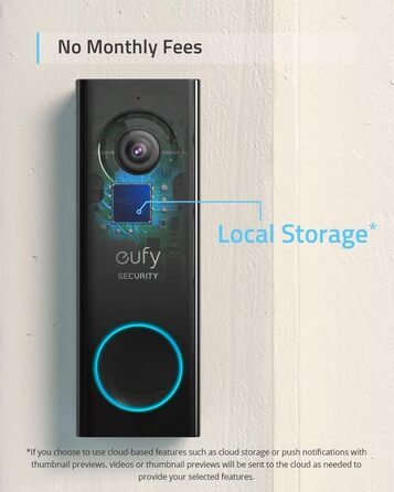 Бездротова відеодзвінок eufy Security з акумулятором 2K HD, розумна ідентифікація людей, двосторонній аудіо (HomeBase 2 необхідний), відновлений