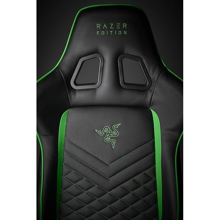 Ігрове крісло Razer TAROK PRO від Zen Gaming, чорне/зелене, з меморі-піною для попереку, подушкою для шиї, 3D-підлокітниками
