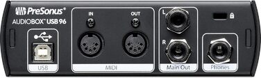 PreSonus AudioBox 96: USB аудіоінтерфейс для запису, стрімінгу, подкастингу + Studio One Artist, Ableton Live Lite (Чорний)