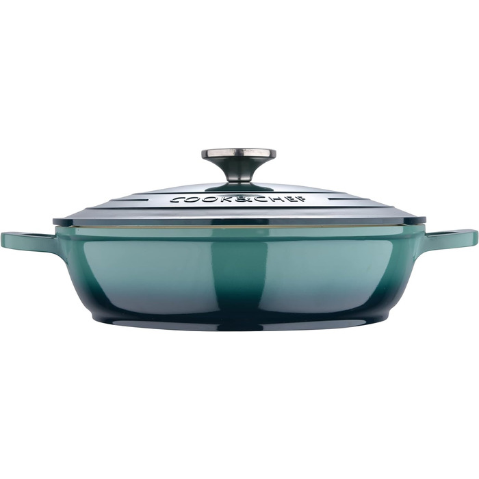 Каструля низька BERGNER Excalibur 24 см з кришкою, алюмінієва, для індукції та духовки, зелена