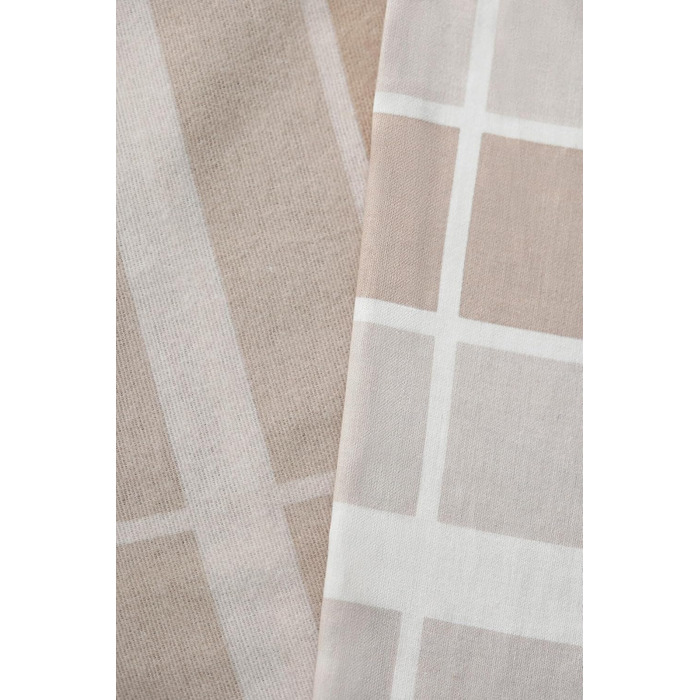 Постільна білизна s.Oliver Satin-Flanell бавовняна, бежева в клітинку, 135x200 см та 80x80 см
