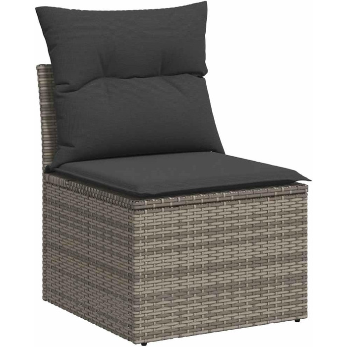Комплект садових меблів Lounge Sofa на 6 місць, сірий поліротанг з подушками, набір м'яких меблів для тераси та саду