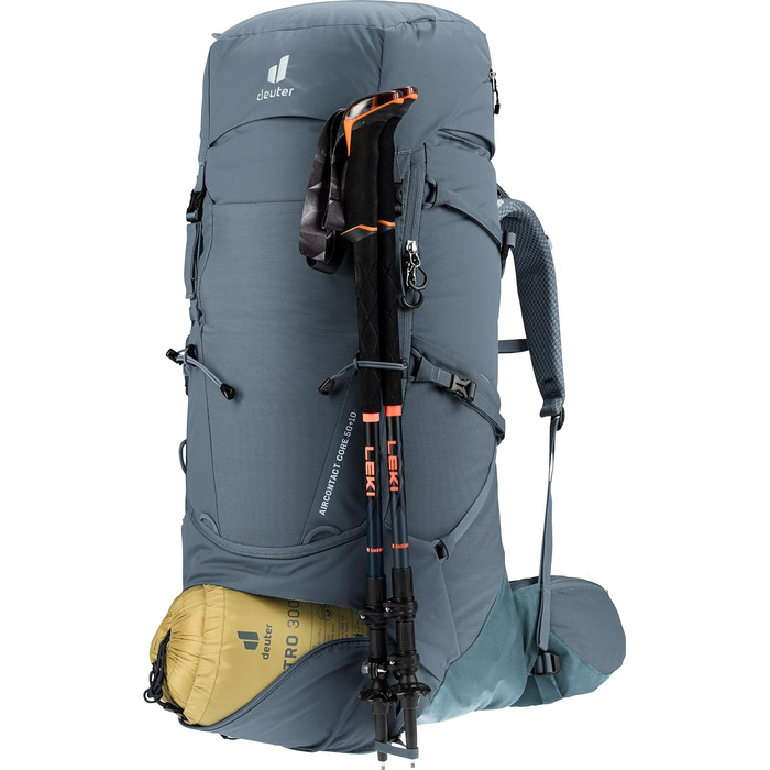 Туристичний рюкзак deuter Aircontact Core 50+10 л, графітовий, модель 2024, для трекінгу