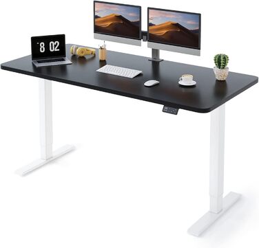 Електричний стіл MAIDeSITe S1 Pro 160x80 см, регульований по висоті, з LED-панеллю пам'яті, для сидіння та стояння, робочий стіл з стільницею