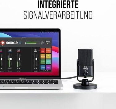 Мікрофон RØDE NT-USB Mini студійний конденсаторний USB для подкастингу, стрімінгу, геймінгу, музики, вокалу та інструментів, чорний
