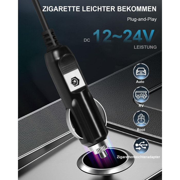 Портативна кемпінгова душ AUTOPkio 12V/24V з насосом для кемпінгу, авто, відпочинку на природі, миття тварин та поливу рослин (блакитна)
