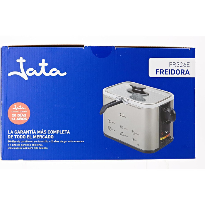 Фритюрниця Jata FR326E, 1000 Вт, 1.3 л, чорна/срібляста
