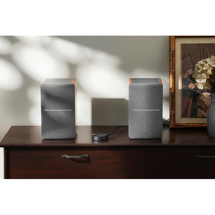 Активні WiFi-колонки Edifier R1280T+WiiM Mini, 42 Вт, Multiroom, Bluetooth, Hi-Res Audio 24Bit/96kHz, DSP, оптичний вхід, пульт, дерево