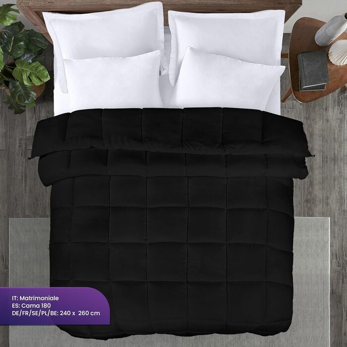 Ковдра Utopia Bedding, 240x260 см, білий колір, 370 GSM, дихаюча, стегане покриття, супер м'яка, для цілорічного використання