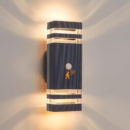 Стіна вуличний світильник LED GU10 з датчиком руху, IP65, Up Down підсвітка для дому, антрацит (1 шт.)