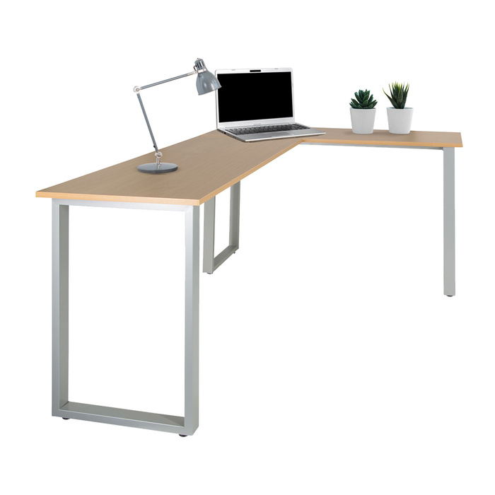 Робочий стіл WORKSPACE BASIC I 165 x 120 см, бук/срібло hjh OFF