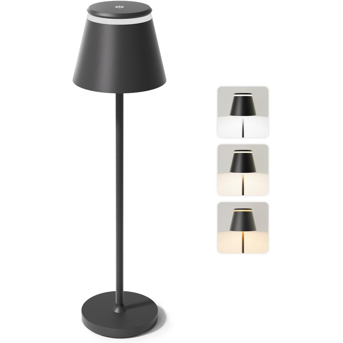 LED-лампа Neoglint настільна бездротова з зарядкою та пультом, чорна (1 шт.)