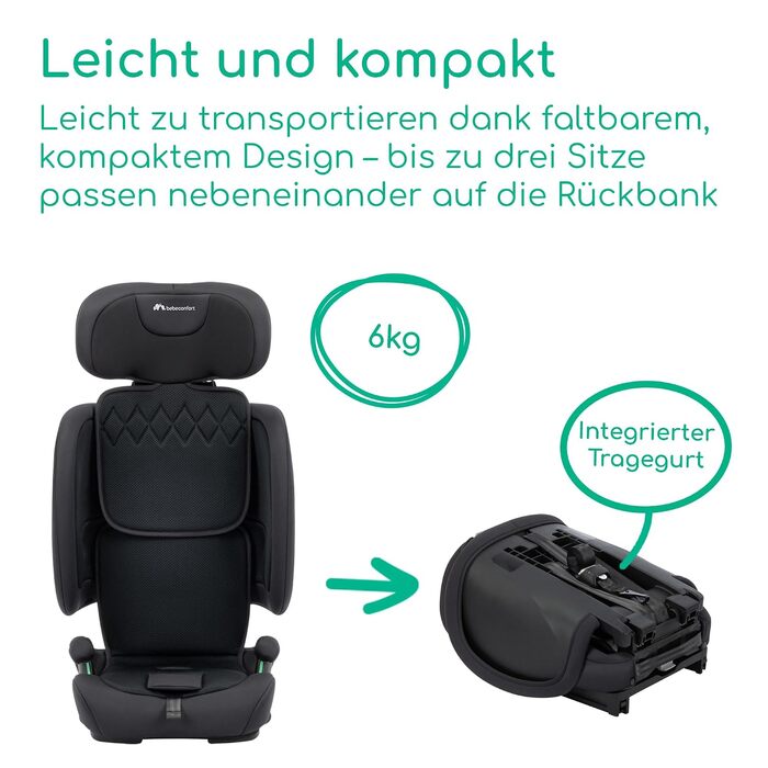 Дитяче автокрісло Bebeconfort Ever & Go i-Size (76–150 см), ISOFIX, Full Black