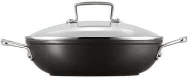 Сковорода Le Creuset з антипригарним покриттям з кришкою, 24 см, для всіх плит (включно з індукцією), антрацит/срібло