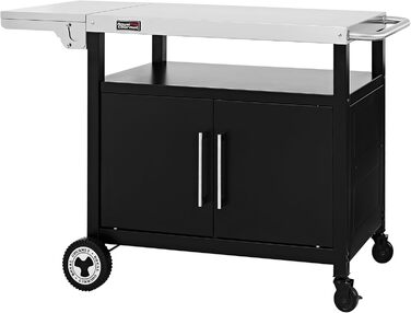 Royal Gourmet Grillwagen: гриль-візок з відкидним столиком, шафкою та нержавіючою сталевою поверхнею