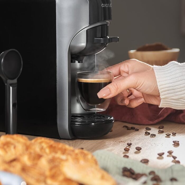 Кавомашина Cecotec Freestyle Compact Black - 1350W, 20 Bar, 4-в-1, Thermoblock, Forcearoma, для кави, Dolce Gusto, Nespresso, K-Fee (600ml)