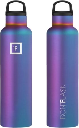 Термофляга IRON °FLASK Edelstahl 710 мл Aurora: Металева пляшка для води з 3 кришками, ізольована, не протікає, для спорту, школи, фітнесу, кемпінгу