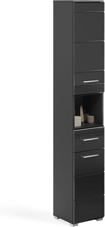 Шафа для ванної кімнати xonox.home Linus X18B5711, чорний глянець, 30x182x31 см