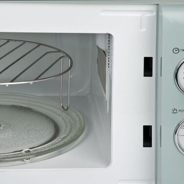 Мікрохвильова піч Girmi FM2100 комбінована, 1150 Вт, 20 л, сталева, бірюзова