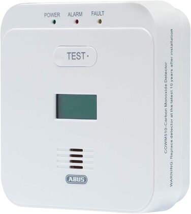 Детектор чадного газу ABUS COWM510 з LCD-дисплеєм, білий