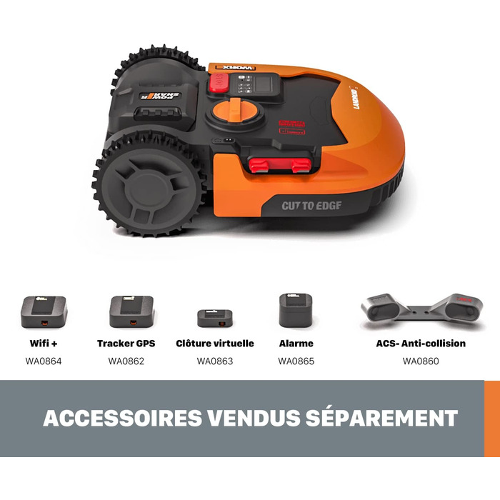 Робот-газонокосарка WORX Landroid L WR153E для великих газонів до 1500 м², акумуляторна, автоматична косарка