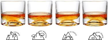 Набір склянок для віскі LIITON American Peaks Kristall 4 шт., 300 мл, для охолодження коктейлів, подарунок для чоловіків