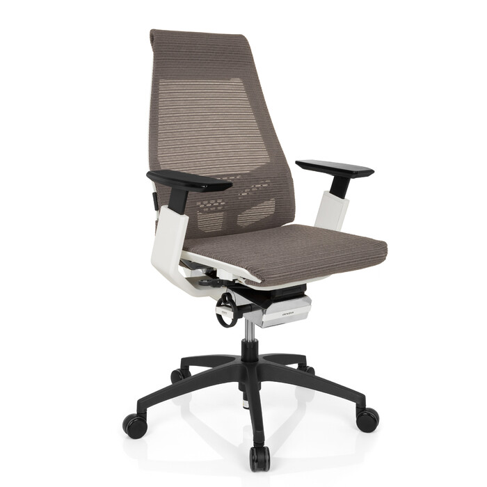 Офісне крісло GENIDIA SMART WHITE сітка сірого кольору hjh OFFICE