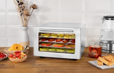 Сушарка для овочів та фруктів GASTROBACK Mini Professional срібляста (46604) - компактна, 400 Вт, нержавіюча сталь