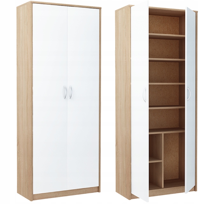 Шафа-гардероб Bestseller Patryk R004, 74x180x35 см, білий / дуб сонома