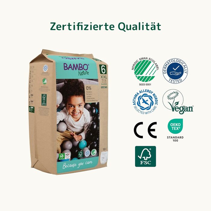Тренувальні трусики Bambo Nature Premium для привчання до горщика, розмір 6 (15+ кг), XXL, 90 шт, екологічні та гіпоалергенні