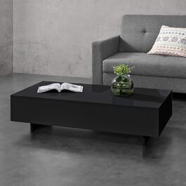 Журнальний стіл [en.casa] Lärketorp 115x55x31 см, чорний, стіл для вітальні, кавовий, приставний, для дивану