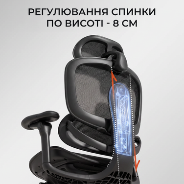 Крісло офісне Sihoo C500 V2 Black з підставкою для ніг