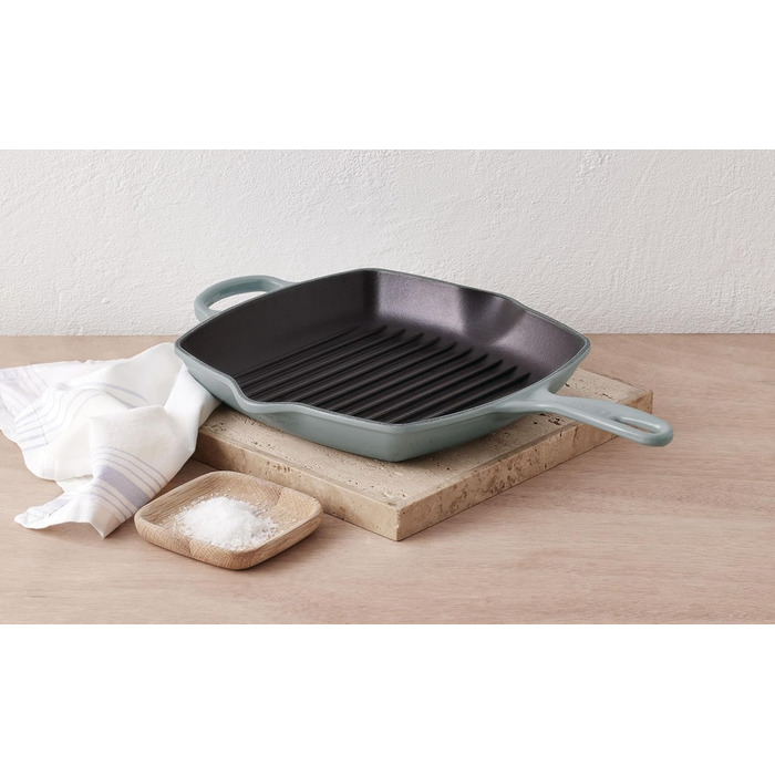 Гриль Le Creuset з чавуну, емальований, квадратний, 26 см, колір Морська сіль