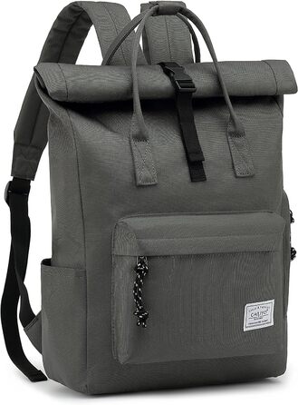 Водонепроникний рюкзак TAN.TOMI для ноутбука 15,6'' Rolltop, темно-сірий, для школи, подорожей, велосипеду, для чоловіків і жінок