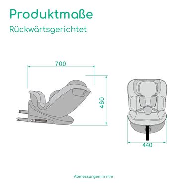 Дитяче автокрісло Bebeconfort RevolveFix 360 i-Size (40–150 см), поворотне, колір Full Black