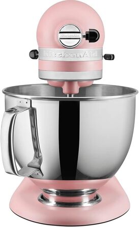 Кухонна машина KitchenAid Artisan — планетарний міксер з чашами з нержавіючої сталі 4.8 л та набором з 5 аксесуарів, колір Dried Rose