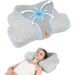 Ортопедична подушка для шиї Jiaao з піни Memory Foam, комфортна подушка для сну, універсальна для спини, боків і живота, знімний чохол, 64x39x13 см, рибний дизайн