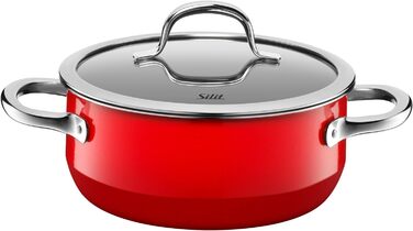 Набір каструль Silit Passion Red 4 предмети, силарганова кераміка, з жаровнею та скляними кришками, для індукції, червоний