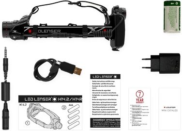 Налобний ліхтар Ledlenser H14R.2, 1000 лм, акумуляторний, до 35 годин, червоне світло, фокусування однією рукою