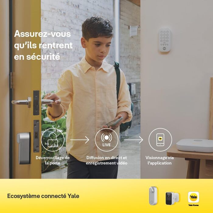 Yale Linus Smart Lock L2 срібний — розумний дверний замок із віддаленим керуванням, безключовий доступ, мобільний додаток, DIY-установка