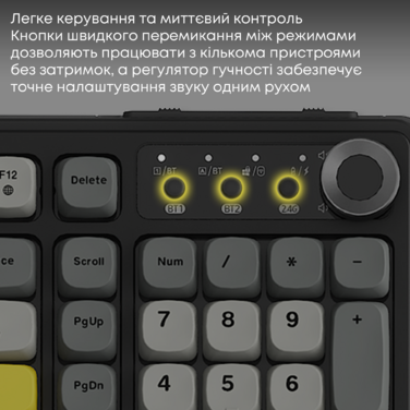 Бездротова клавіатура Ajazz AF98 PLUS Black Gray Yellow (AF98-PLUS-BGY)