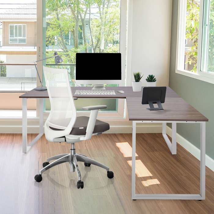 Робочий стіл WORKSPACE XL I 180 x 180 см сірий / білий hjh OFFICE