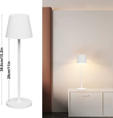 Klighten Набір з 2 димованих LED настільних ламп, тепле світло 3000K, акумуляторні, дизайнерські, USB зарядка, темно-сірий алюміній, для дому та вулиці