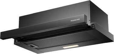 Витяжка для кухні GASLAND BR60SP Classic Black, вбудована під навісну шафу, 60 см, нержавіюча сталь, продуктивність 335 м³/год, режим рециркуляції та відведення, з вугільним фільтром CF132