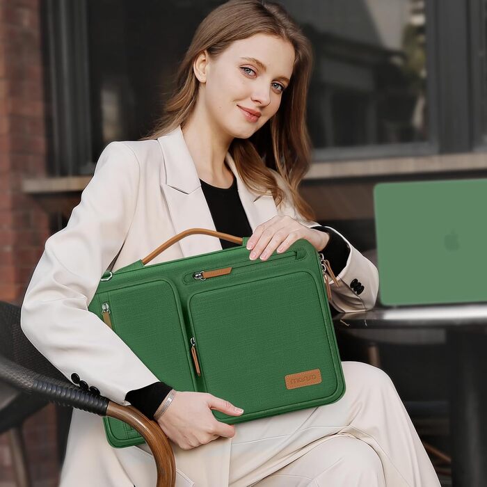 Захисна сумка для ноутбука MOSISO 360° для MacBook Pro M1 M2 M3 M4 M5, Lenovo, HP (14 дюймів, колір: джунглі зелений)