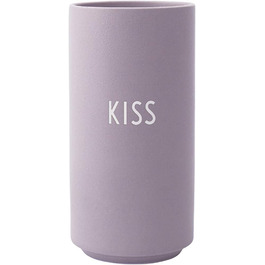 Декоративна ваза Design Letters KISS, лаванда, 11×5,5 см – Подарунок до Дня Валентина, стильний декор для жінок і чоловіків
