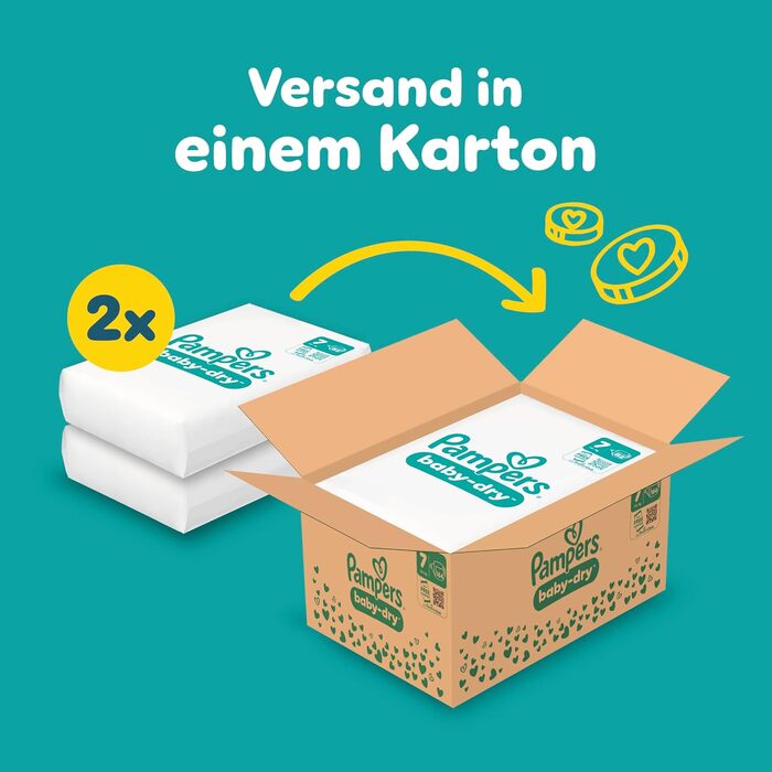 Підгузки Pampers Baby-Dry розмір 8 (17кг+), упаковка 120 шт, на застібках