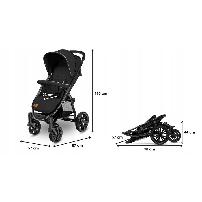 Дитячий прогулянковий візок Lionelo LO-ANNET PLUS BLACK CARBON